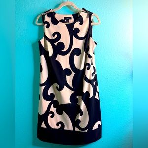 Black and beige abstract dress size 6 never worn